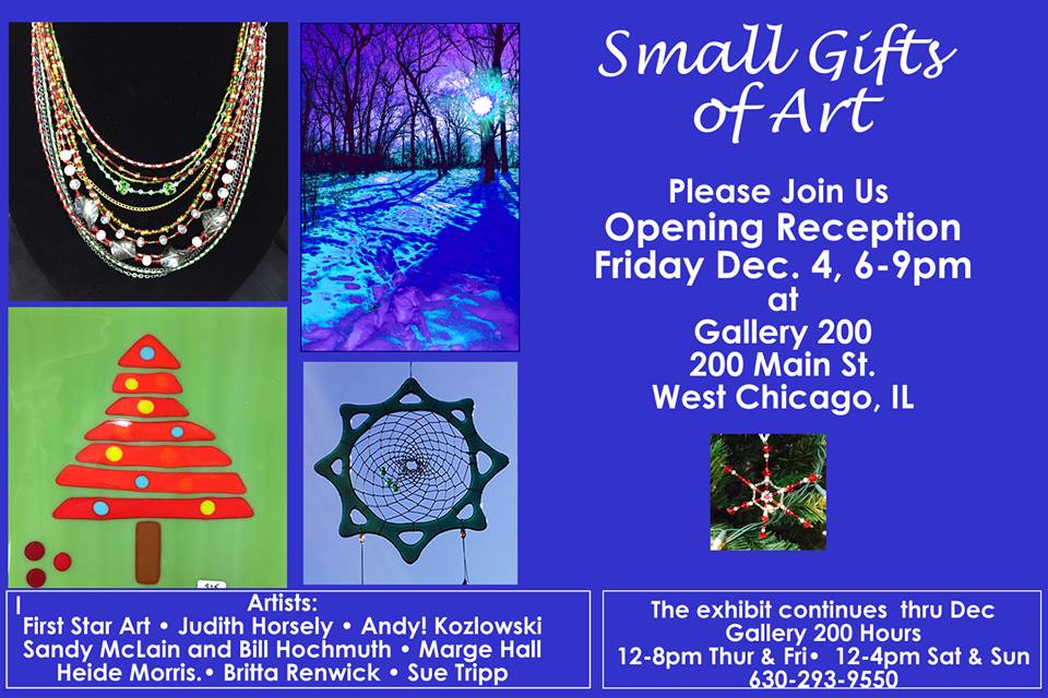 Hope to see you all this Friday evening for our Small Gift of #Art opening reception! <a href="/WestChicagoIL/">City of West Chicago</a>