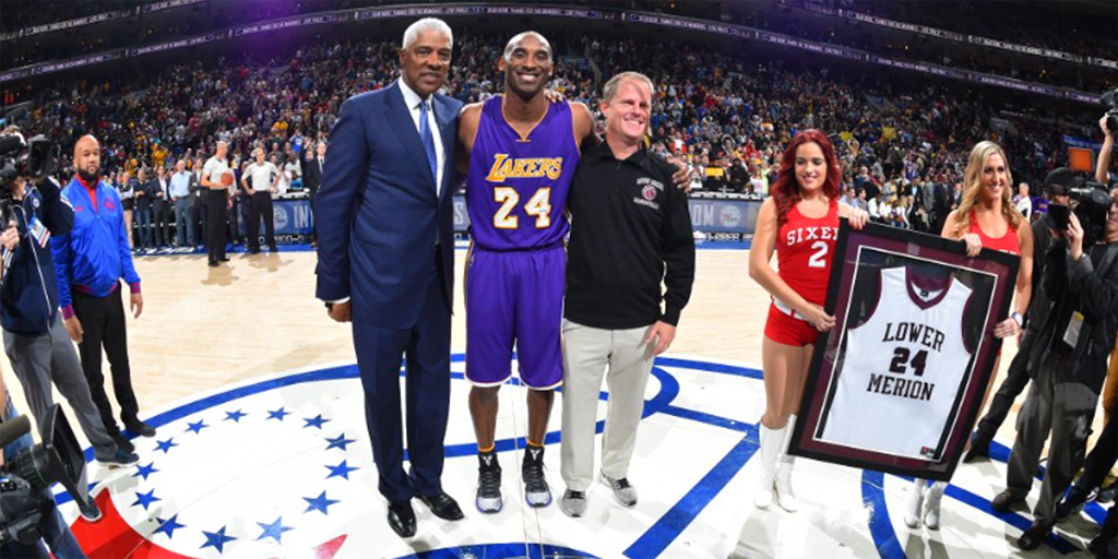 theScore's tweet photo. VIDEO: 76ers honor Kobe Bryant: 'We knew you before the world did.' https://t.co/qWzU0QEQ4p https://t.co/jX9B9Gv3bQ