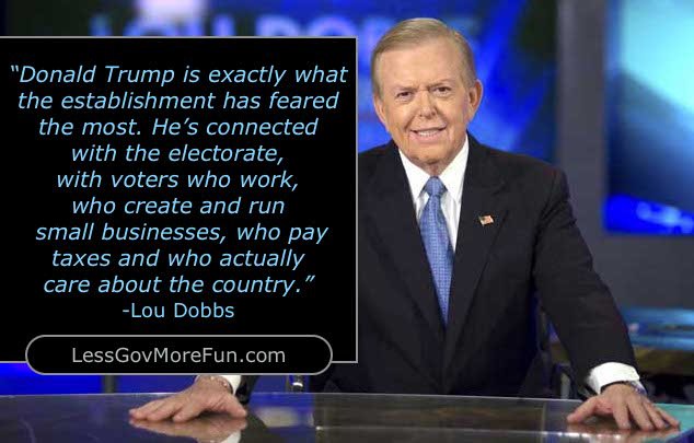 .Lou Dobbs tells it #true on 1 of the few anti establishment POTUS candidates: What the establishment fears most
#YR
