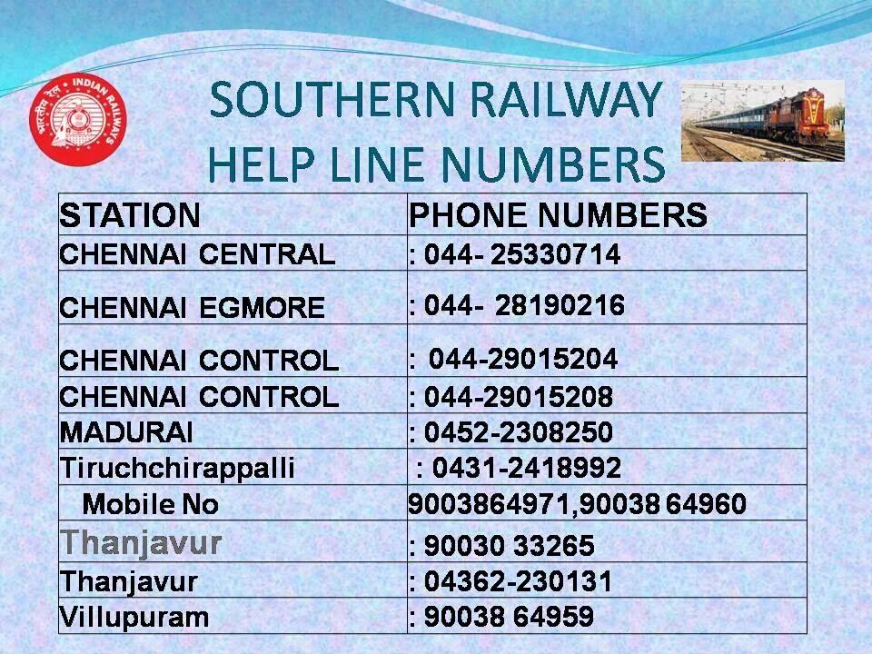 TimesNow's tweet photo. Southern railway helpline numbers: Ministry of Railways #ChennaiFloods #chennairains https://t.co/57V3qMyNpg
