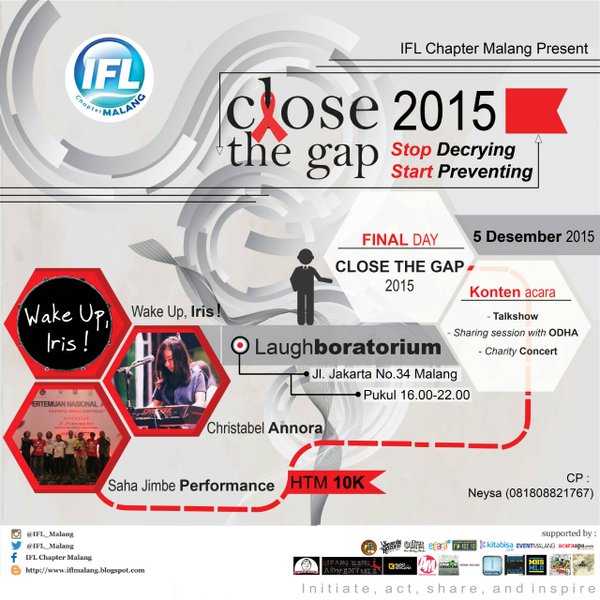 CLOSE THE GAP 2015: FINAL DAY! Talkshow &amp; Charity Concert, di Laughboratorium. Ni acara keren banget! Sukses!