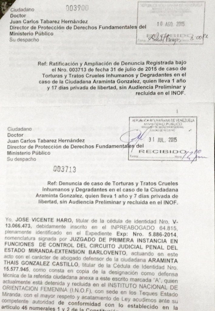 JOSEVICENTEHARO's tweet photo. Desde el 31 de julio hemos denunciado caso Araminta González ante Ministerio Público y seguimos esperando respuesta https://t.co/6lp5GOIvv5