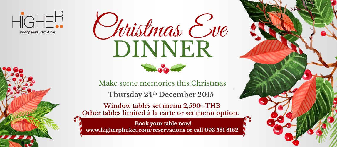 Higherphuket's tweet photo. #Christmas in #Phuket, #Thailand? Welcome to special Christmas Eve Dinner at #Higherphuket with #chef #ronniemacuja https://t.co/qA9hMvo0qi