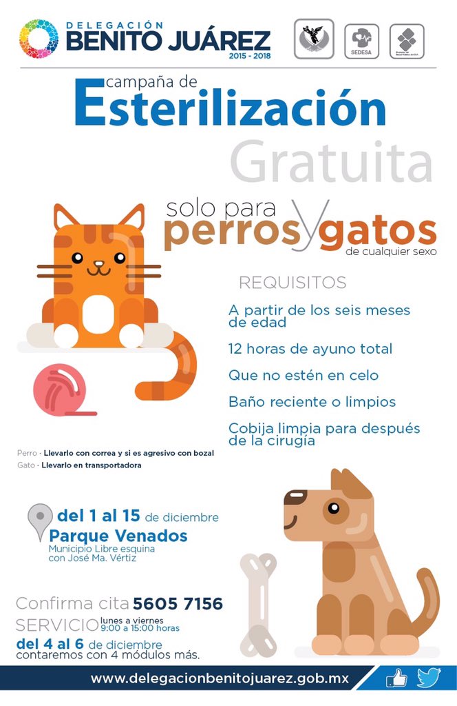 RT <a href="/coloniaportales/">Colonia Portales</a> <a href="/LaPostalDF/">La Postal</a> Campaña esterilización #DBJ