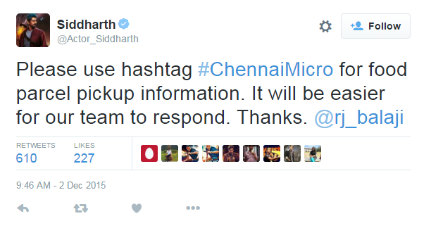 CNNnews18's tweet photo. : @Actor_Siddharth tweets on #ChennaiRainsHelp https://t.co/qWzUVB1ZK9