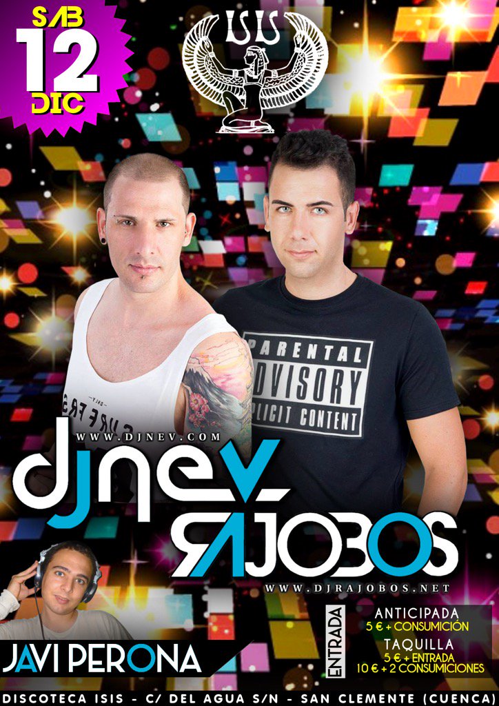 Seguimos con la venta de anticipadas para el sáb.12 con RAJOBOS Y NEV.
Ven cuando quieras a Isis y cógete la tuya