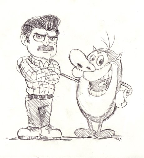 viperxmns's tweet photo. Ron and Stimpy #FirstDraftCartoons @midnight https://t.co/h1hARJ7zjT