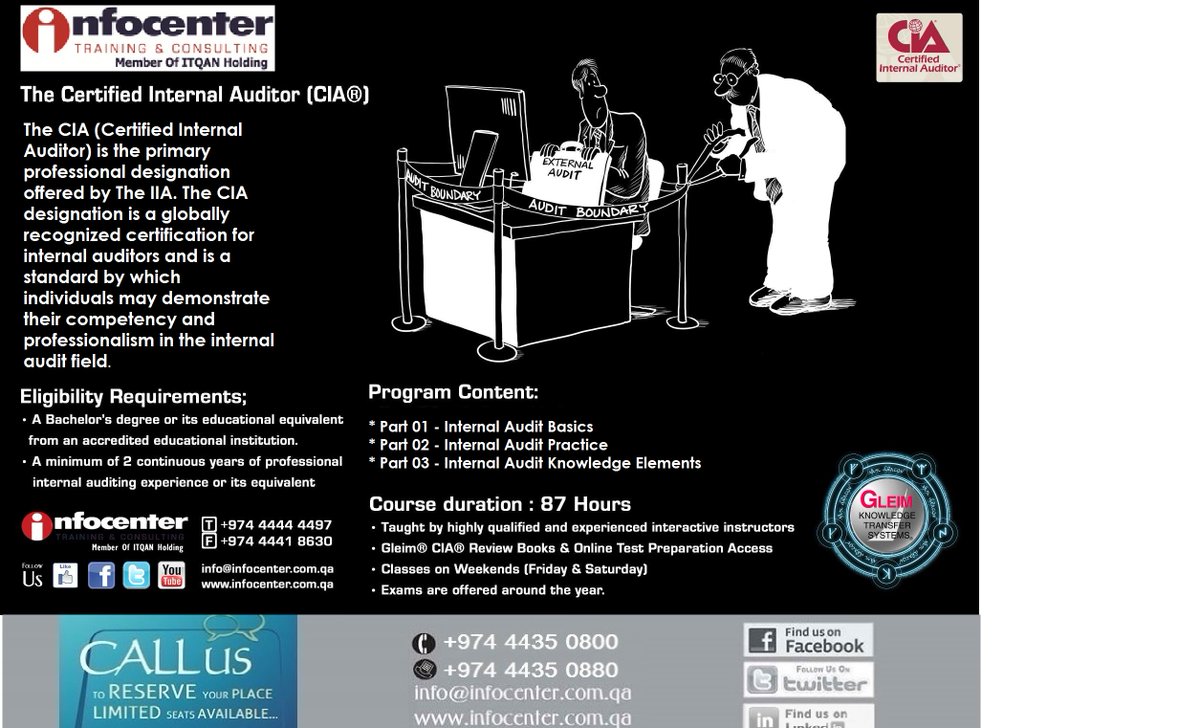 InfocenterQ's tweet image. Gleim® CIA® Exam Preparation Training