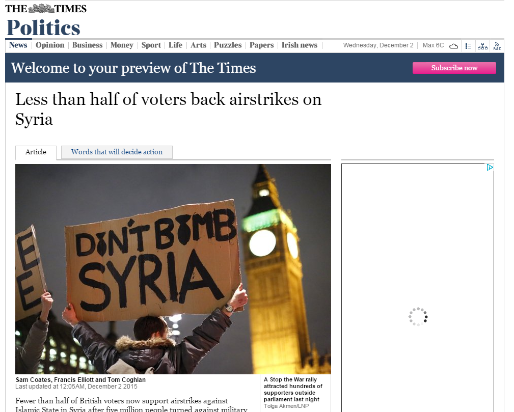 In 7 days 5 million Brits change their minds on Syrian airstrikes. Concerned citizens or terrorist sympathisers?
