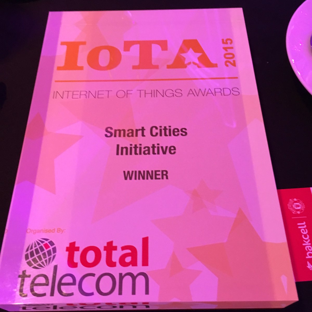 SmartCitiesIn's tweet photo. RT @_mpsinha: Total Telecom @IoTAward for Best #SmartCity 2015 at World communications awards !! #WCA15 https://t.co/t3AjyA9Mvr