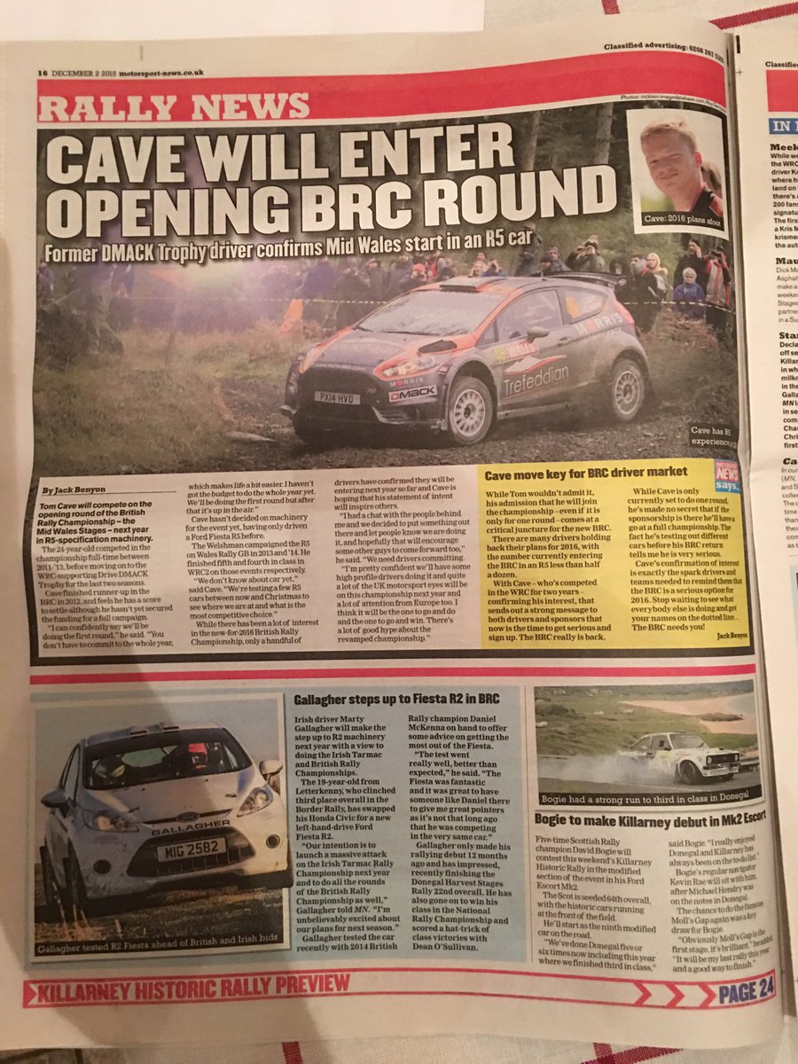 mexav's tweet photo. Good to see @tomcaverally confirmed too for MidWales in the @MSA_BRC in 2016 too #2016BRC https://t.co/2pG1eCeEaa