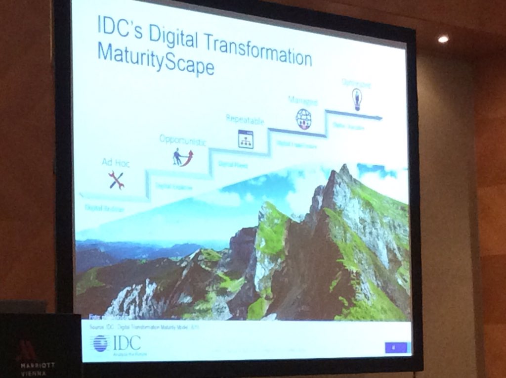 Mitr_Rajiv's tweet photo. #DX15 Digital Disruptors sind Unternehmen mit der höchsten BewusstSeins der #DigitalTransformation meint @IDCAustria https://t.co/4PSat1KgEp