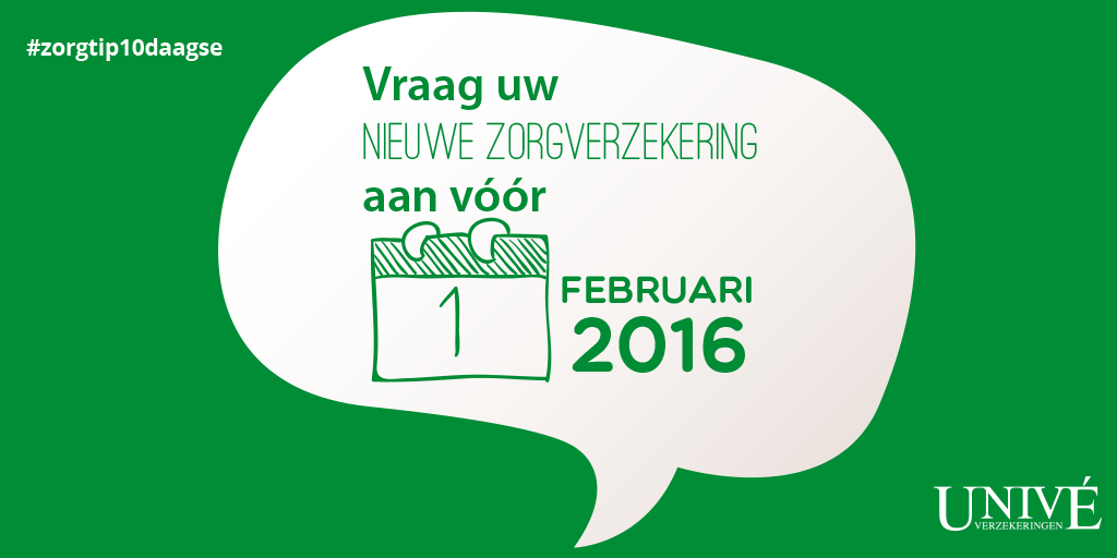 Uw zorgverzekering opgezegd? Dan kunt u tot 1 feb 2016 een nieuwe afsluiten #zorgtip10daagse bit.ly/zorgtip10