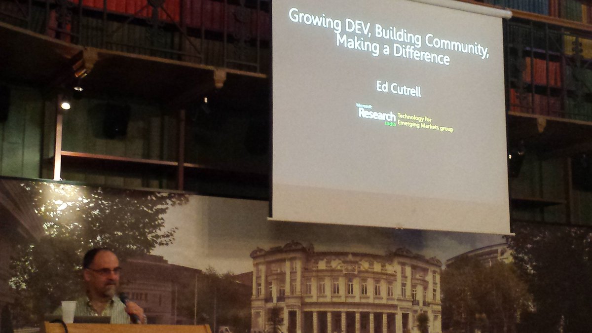 The_JayChen's tweet photo. Ed Cutrell's keynote at #acmdev2015 https://t.co/vBoEAzB7OH