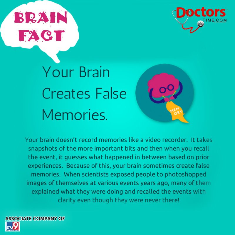 DoctorsTimeInd's tweet photo. Did you know? #Brainfact #Doctorstime #Onlineappointments .@ImThamanna .@Audi .@INC https://t.co/OR9xThc64z