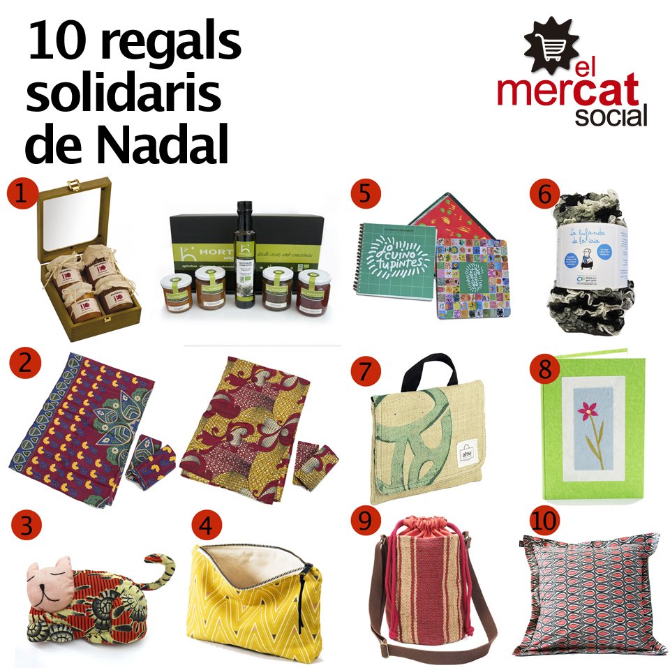 ElMercatSocial's tweet photo. No saps què regalar aquest #Nadal? Descobreix 10 #regals solidaris! https://t.co/hxgj0UCFLa #nadalsolidari https://t.co/j6gWDZZFif