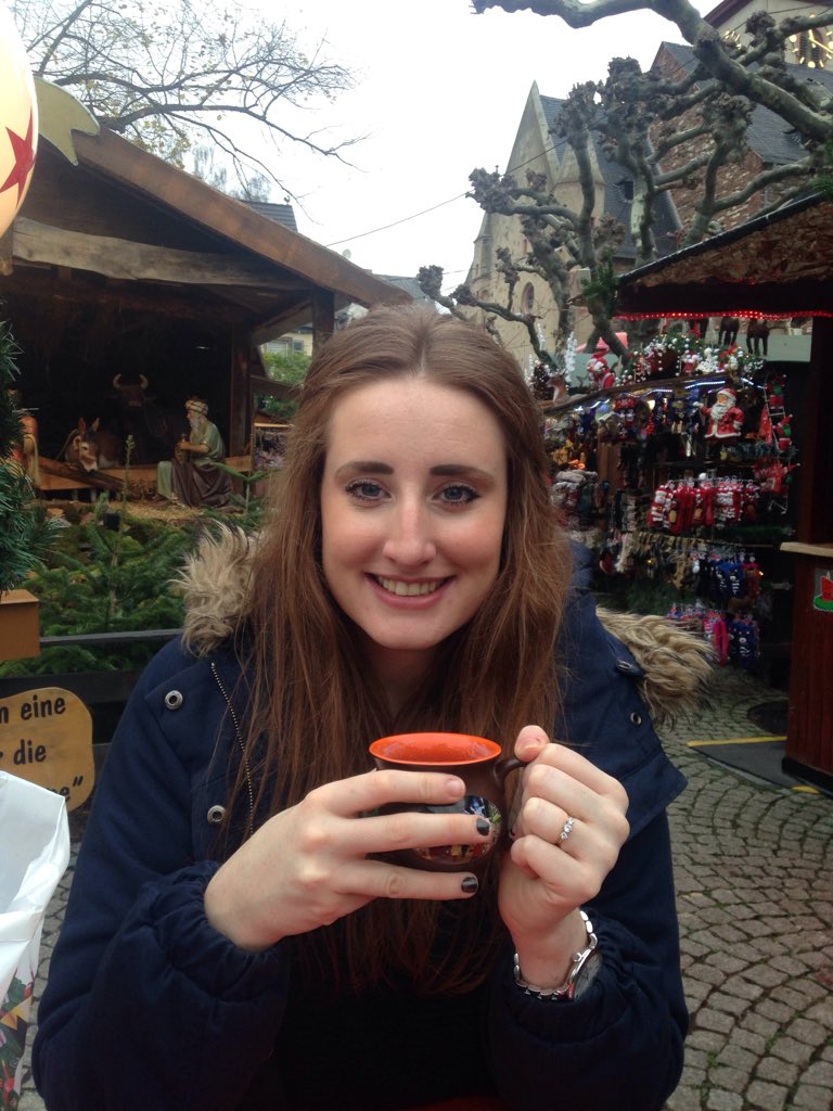My beautiful daughter Hollie enjoying a gluwein in Rudesheim <a href="/UniworldCruises/">Uniworld Cruises</a>