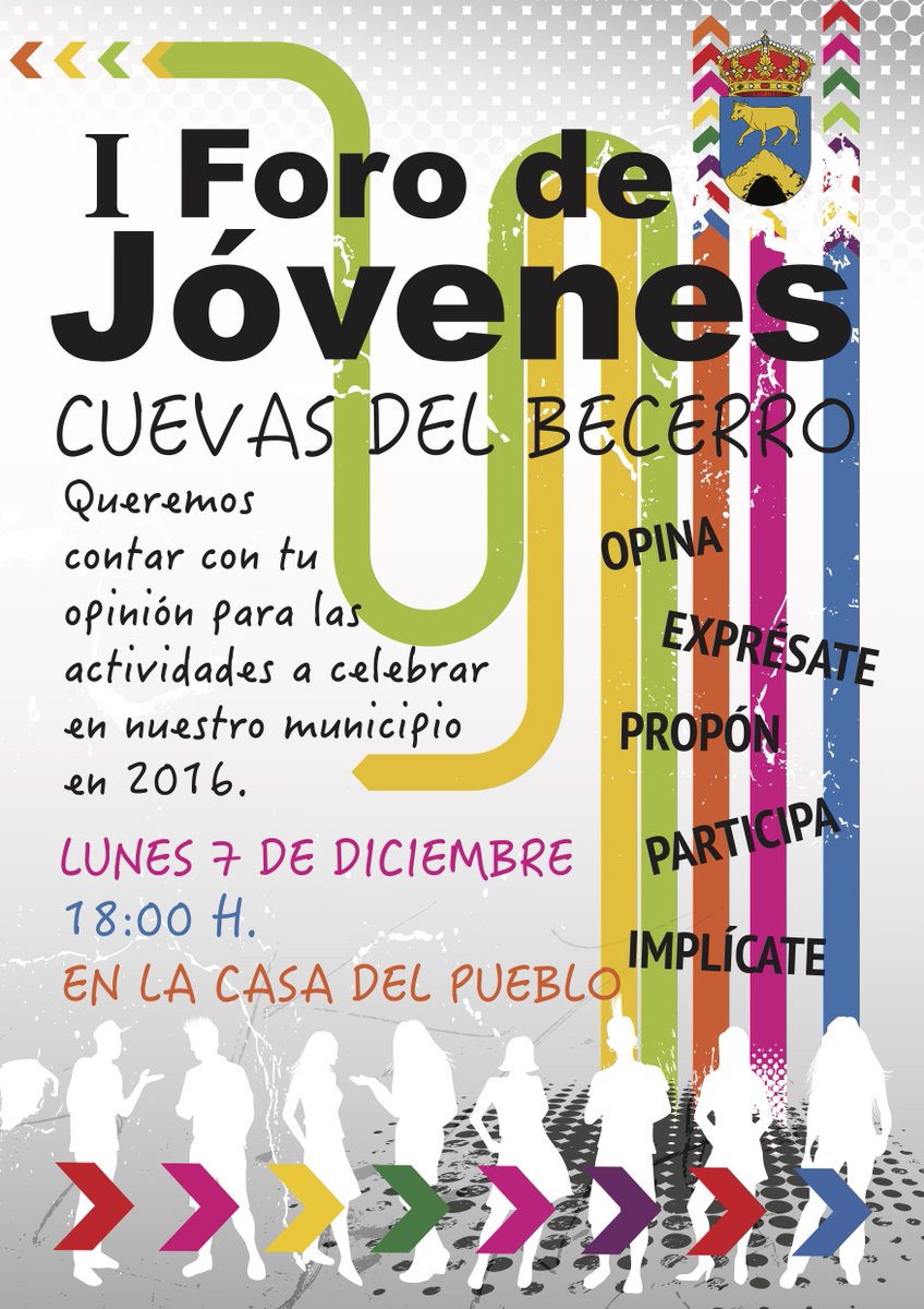 El lunes 7 de diciembre tendrá lugar el I Foro de Jóvenes de #CuevasdelBecerro, a las 18 h. en la Casa del Pueblo.