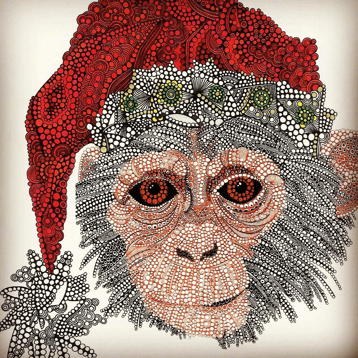 JessHermanArt's tweet photo. Happy Christmas from Santa Monkey #santamonkey #santa #christmascards #christmascountdown https://t.co/E109ZWgNLh