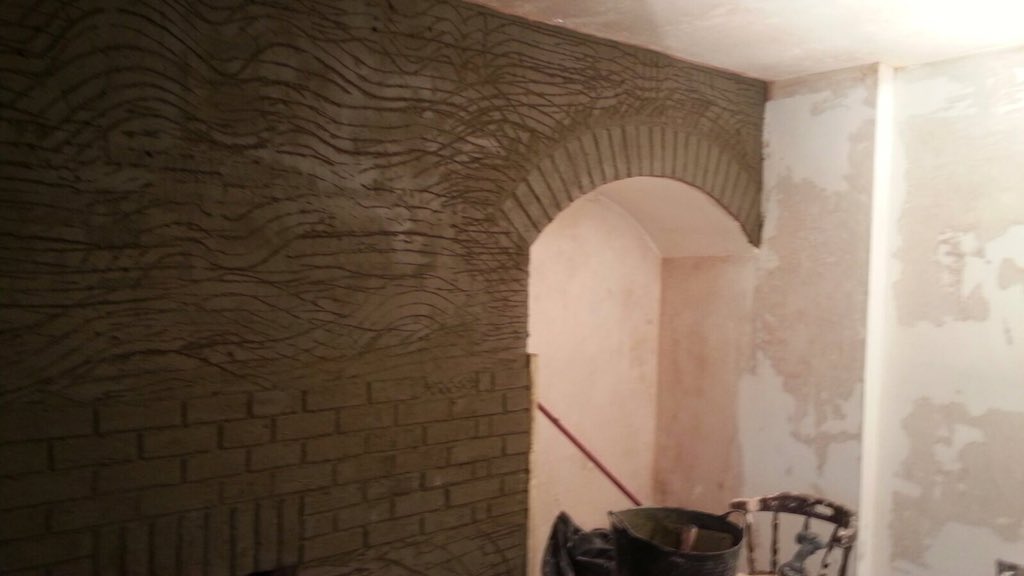 Feature fireplace brick effect rendering