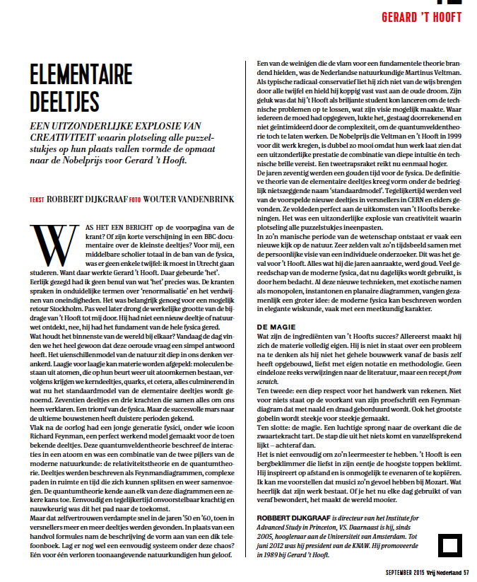 Mijn portret van Gerard 't Hooft voor 75 jaar <a href="/vrij_nederland/">Vrij Nederland</a>