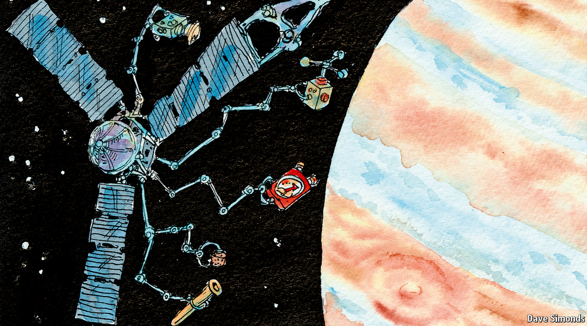 TheEconomist's tweet image. In 2016, NASA probe Juno seems poised to repeat the feat of the Philae lander in 2015 econ.st/1RjLH4x