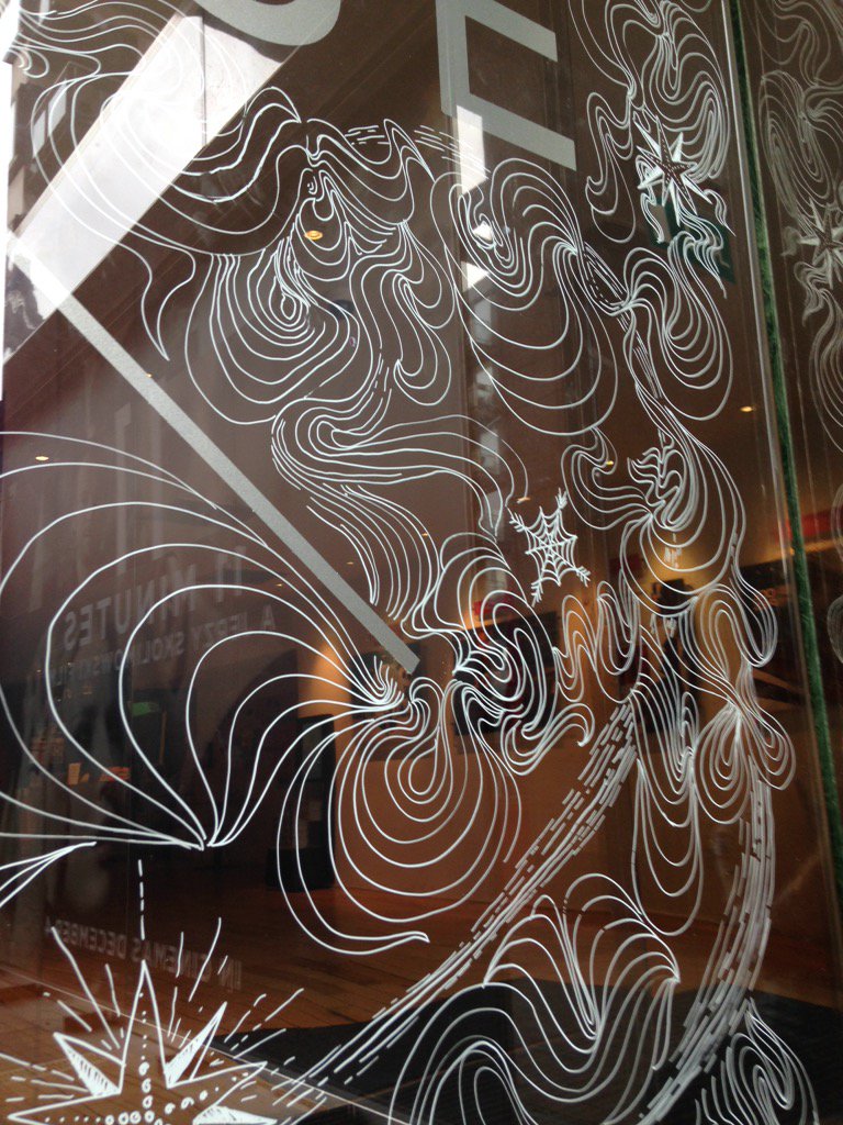 And after... #windowdrawing #merryxmas #lighthousecinema #smithfield #windowillustration #doodles