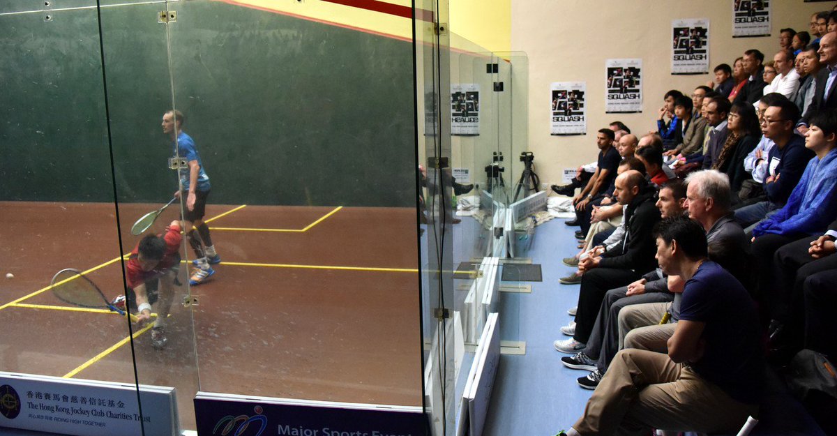 HKsquash's tweet image. Greg pulls through: [3] Gregory Gaultier (Fra) 3-1 [wc] Leo Au (Hkg)  11-3, 5-11, 11-6, 11-7 (53m)