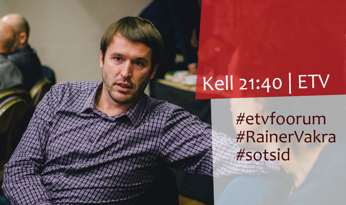 sotsdem's tweet photo. Täna kell 21:40 #etvfoorum. Teemaks koalitsioon ja Euroopa Kontrollikoda. Saates #RainerVakra https://t.co/ed84UHsuqM