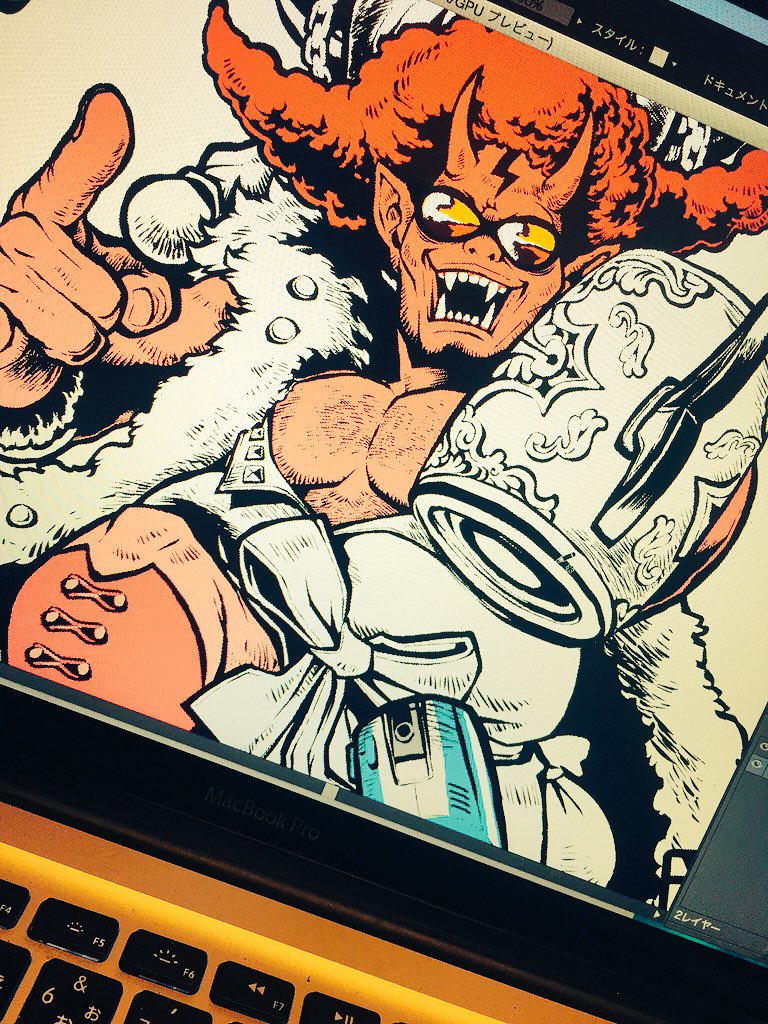 Jbstyle 風邪薬飲みつつ 熱で軽くトリップしつつ イケイケな鬼を描いてます T Co Ejcyic77g8 Twitter