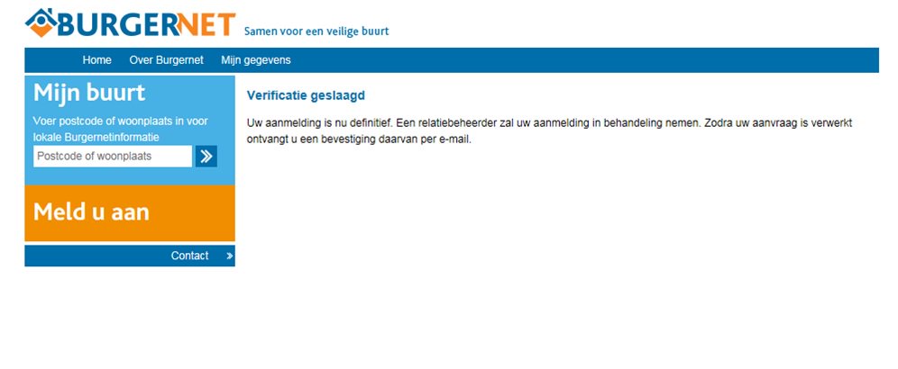 Zojuist aangemeld voor Burgernet. De politie kan ook uw ogen &amp; oren goed gebruiken, kijk op burgernet.nl