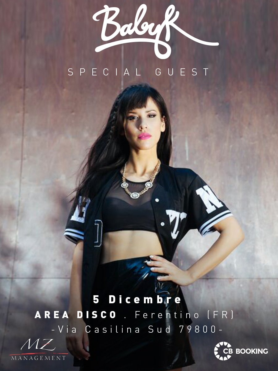 CelebritiesMGMT's tweet photo. [ 05/12 ] SPECIAL GUEST | @BABYKMUSIC at #AreaDisco - Ferentino (FR). 
#cbbooking #BABYK https://t.co/gPWFZXeomr
