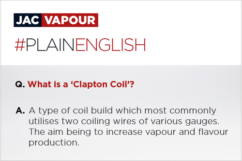 Jacvapour's tweet photo. The #ClaptonCoil, popular with advanced #coilbuilders. Here's our #advancedvaping definition #plainenglish. https://t.co/UP5BFpaE66