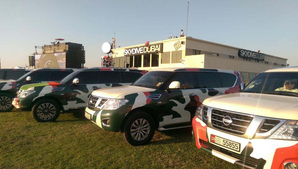NissanDubai's tweet photo. Join #Patrol Parade at @SkyDiveDubai #NationalDay44 celebration
Retweet @NissanDXB & #UAEND for live images https://t.co/HQkAwEdqdC