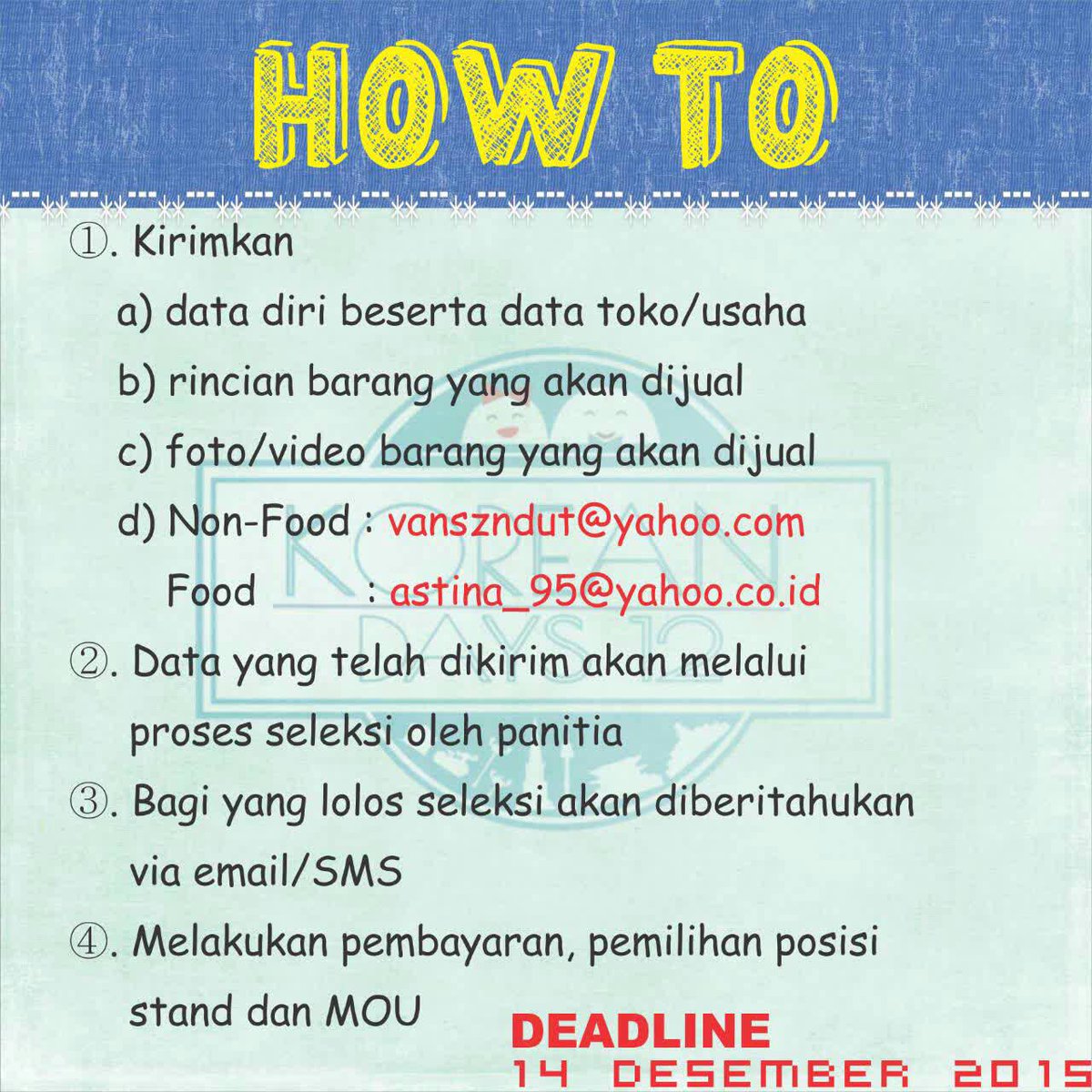 koreandays_ugm's tweet photo. @Rheani_William ini cara daftarnya ya~~😊 https://t.co/VVNdCmU6HP