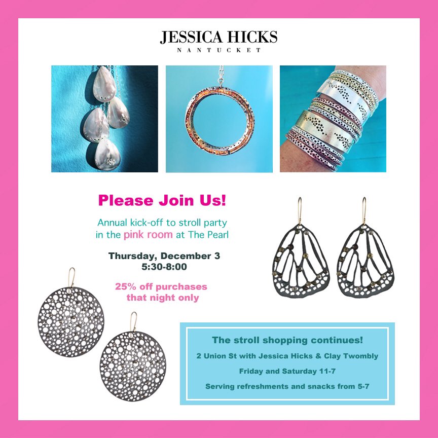 Don't miss the annual kick off to stroll trunk show in the pink room at The Pearl!