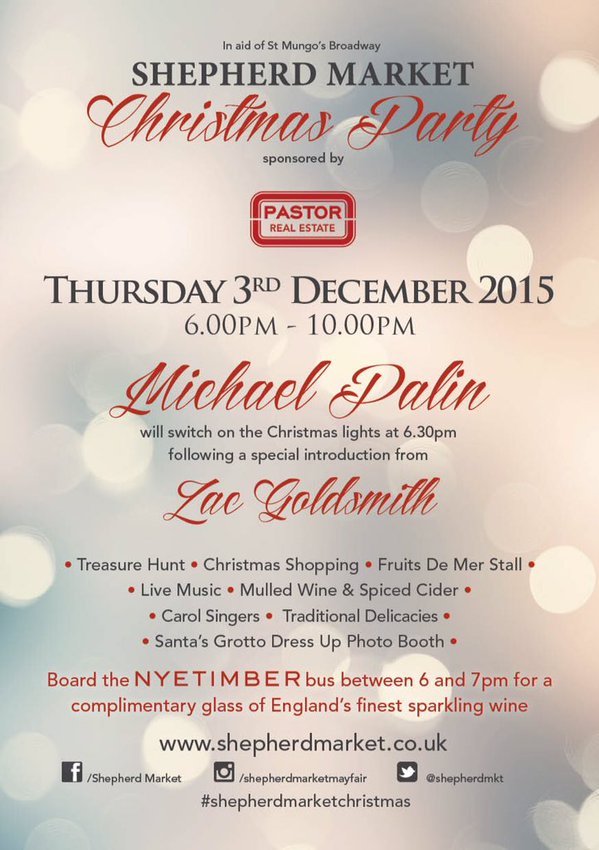 Get in the Christmas mood with Polistas Mayfair and <a href="/ShepherdMkt/">Shepherd Market London</a> Christmas lights switch on This Thurs Evening :-)