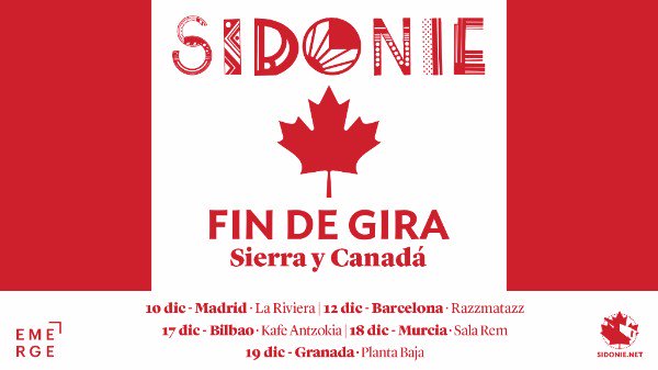 IndieGentesTV's tweet photo. #SIDONIEFINDEGIRA 
@LaRivieraSala 10Dic
@kafeantzokia 17Dic
@SalaRem 18Dic
@salaplantabaja 19Dic
VIA >>> @EmergeMyC https://t.co/2hwGsQh9Wc