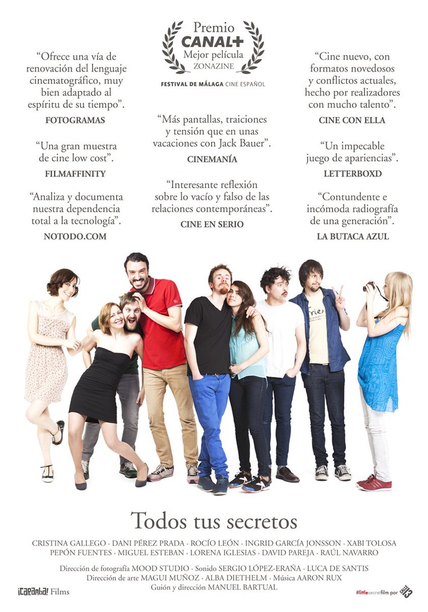 littlesecretf's tweet photo. Hoy @todostusecretos a las 22:00 estreno en @canalplusxtra. Disfruta en TV del #littlesecretfilm de @ManuelBartual https://t.co/d847YDjEg3