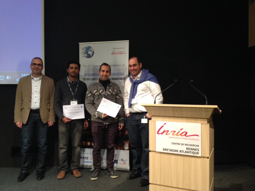 mohamad_yassin's tweet photo. Congratulations to Panayiotis Kolios for the #ICTDM2015 #BestPaperAward! Well deserved
#ICTDM #INRIA #Rennes https://t.co/mCFO9LNujB