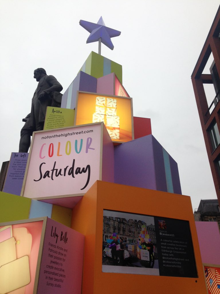notonthehighst's tweet photo. Our tree is looking colourful in Manchester today! Come down and say hello (there may be even be a cookie for you)! https://t.co/oQu1NXLyL7