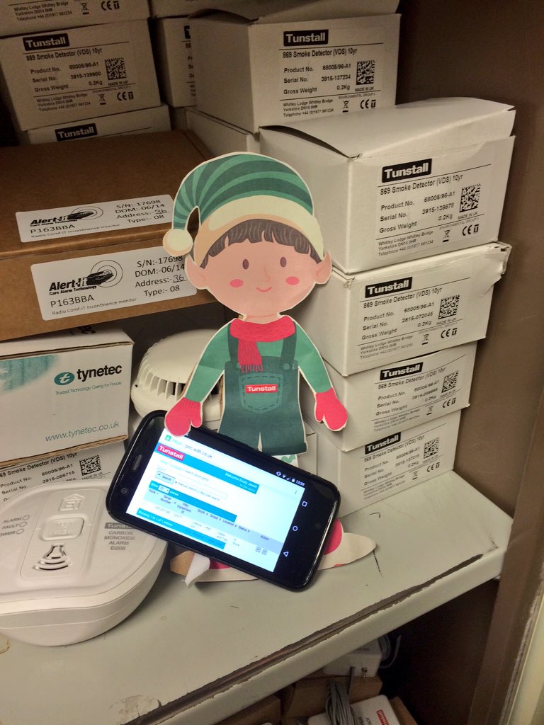 After all the naughtiness we've put #tunstallelf to work managing stock on Service Manager  <a href="/TunstallHealth/">Tunstall Healthcare</a>