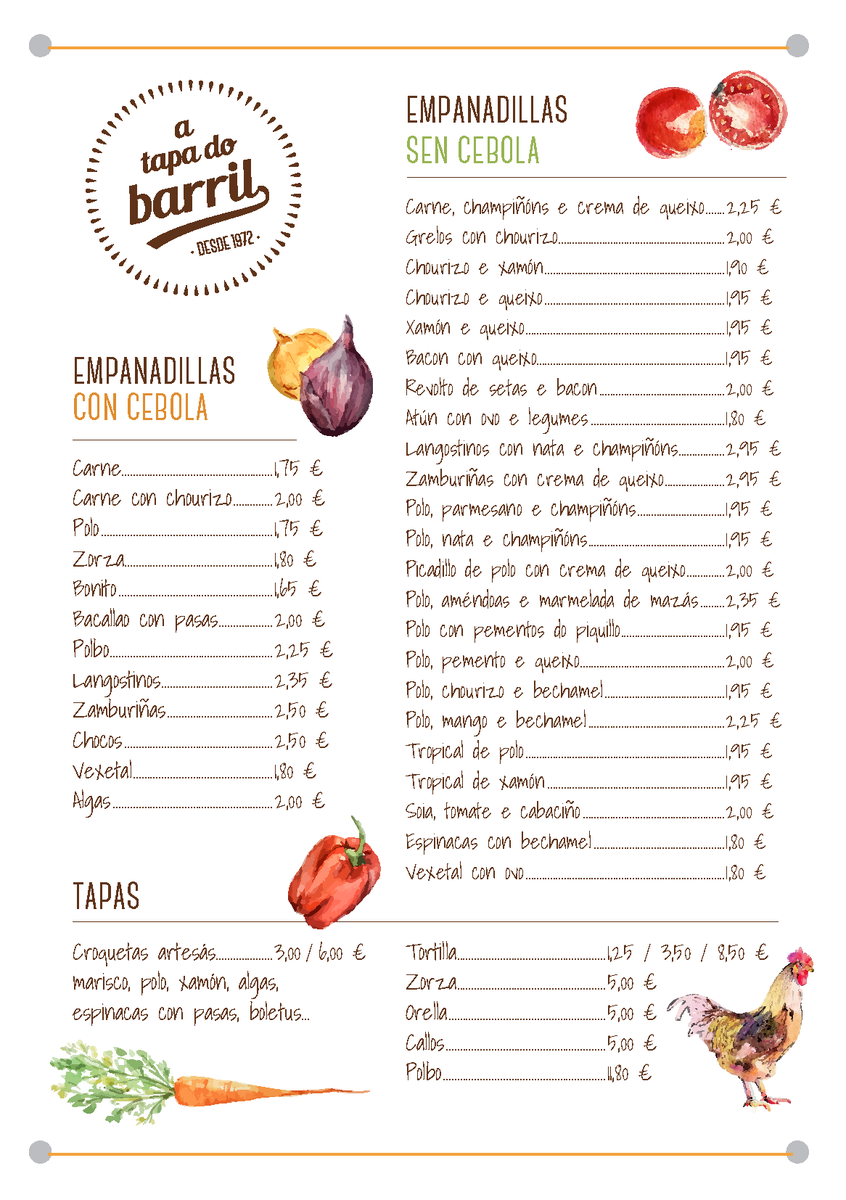 TapaBarril's tweet photo. ¡Hoy te presentamos nuestro renovado #menú! ¿Qué te parece?🍳🍛 #atapadobarril https://t.co/v4P4aBs2Y4