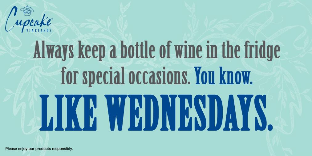 CupcakeWinesCA's tweet photo. Wednesday is always a celebration in our house. Happy #WineWednesday y'all! https://t.co/AFUEM9hiBR