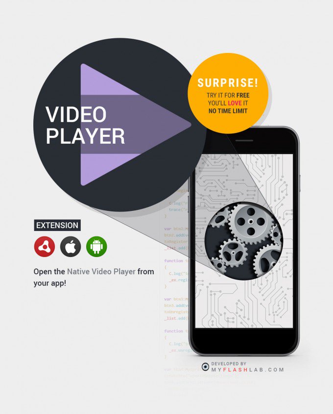 myflashlab's tweet image. Are trying to play a videos in your #AdobeAir app? try this player #ANE for FREE #myflashlab myflashlab.com/product/video-…