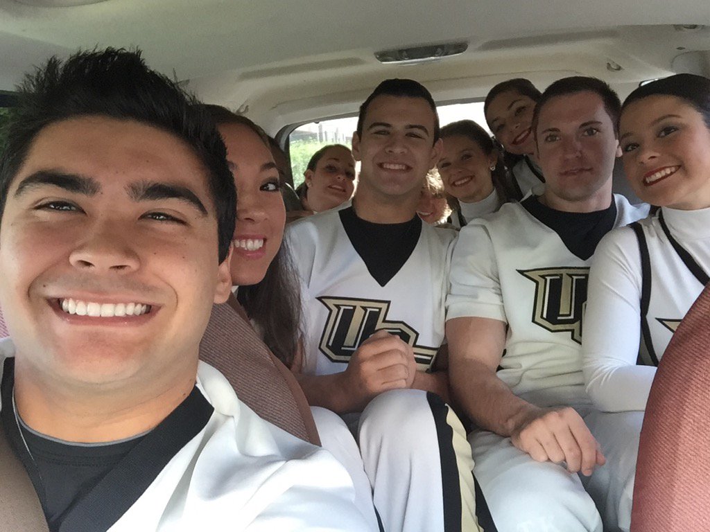 UCF_CheerTeam's tweet photo. On our way to welcome @coach_frost. #ChargeOn https://t.co/uVGvLl1vG7