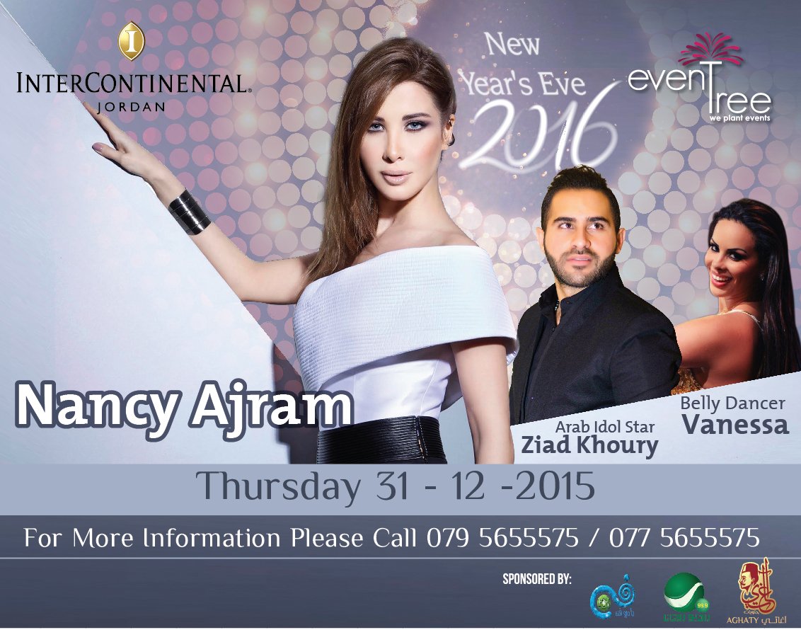 NancyAjram's tweet photo. Planing for New Year's eve??? Meet me at #intercontinental hotel #amman to welcome 2016 together! #newyear https://t.co/MSB42BTcMA