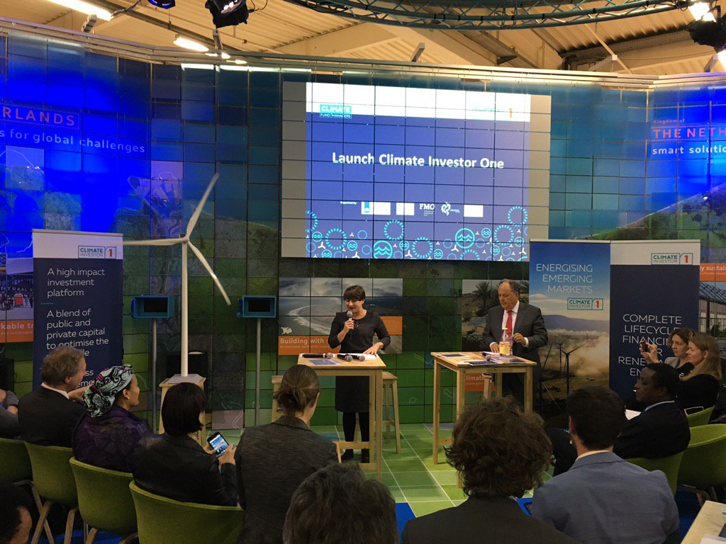 FMO_development's tweet photo. Launch #ClimateInvestorOne @COP21en #NLCOP21 public & private to work on #renewableenergy #emergingmarkets #Ploumen https://t.co/rCZE6KtnvS