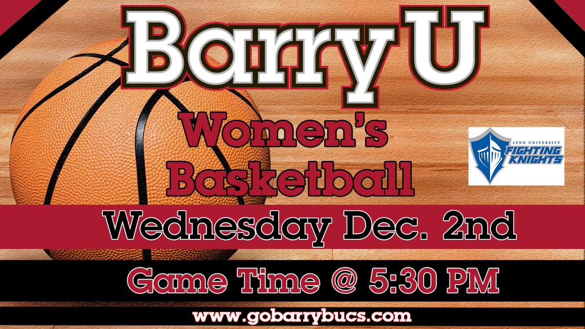BarryUniversity's tweet photo. Make sure to stop by the @GoBarryBucs @BarryUWBB game against the @Lynn_Knights tonight at 5:30 pm. #BarryU https://t.co/1CQ3olqsM7