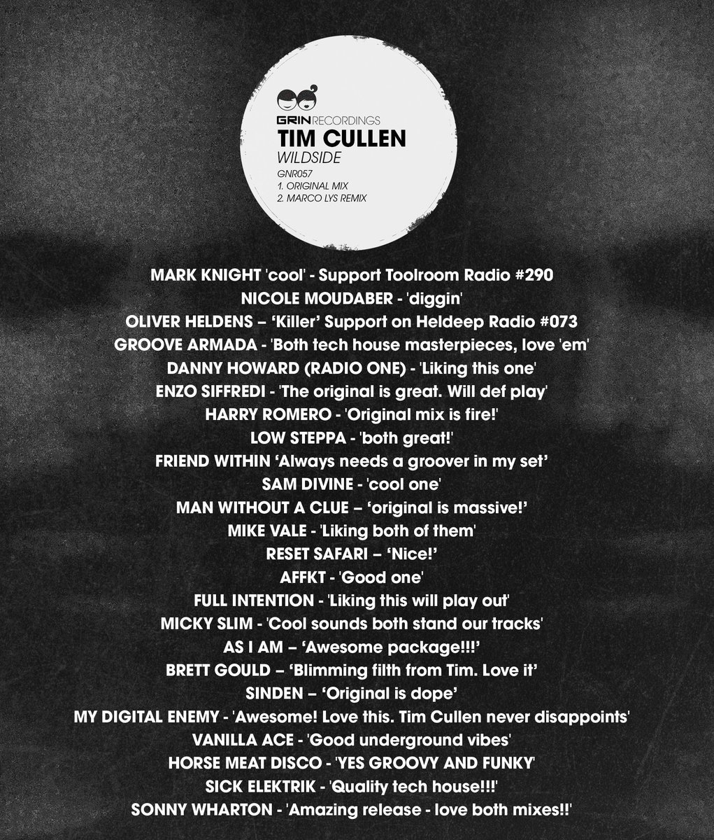 Big UP these legends for their kind words on 'Wildside', thanks! 👊 - btprt.dj/1Xtz7PQ